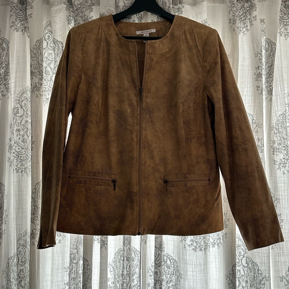 Brown Faux Leather Jacket